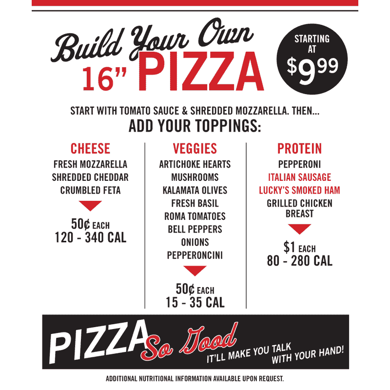 Build your own pizza at Lucky's Market